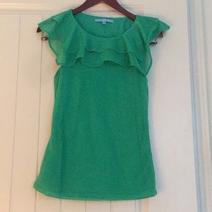 Xs Antonio Milani Green Ruffle Top